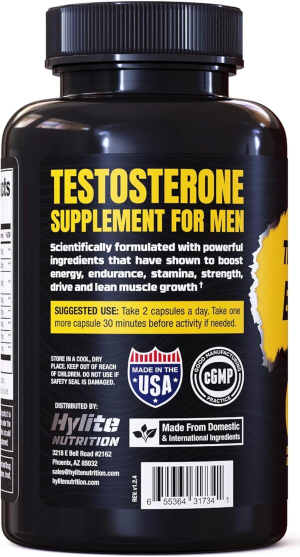 Testosterone Booster - Testosterone Supplement for Men - Male Enhancing Pills for Muscle Growth, Libido, Stamina, Strength - Tongkat Ali Muscle Builder Workout Supplement - Total T Test Boost - 2 PACK - Image 9