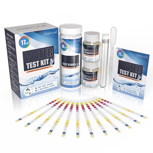 17 in 1 Water Testing Kits for Drinking Water - Water Test Kit - Tap Well Home Water Quality Test - 100 Strips + 2 Bacteria Tests - Easy Testing for pH Lead Hardness Iron Copper E.coli and More! - Image 9