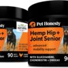Pet Honesty Senior Hemp Mobility - Hip & Joint Supplement for Senior Dogs - Hemp Oil & Powder, Glucosamine, Collagen, Green Lipped Mussel, Support Mobility, Helps with Occasional Discomfort - (180 ct) - Image 2