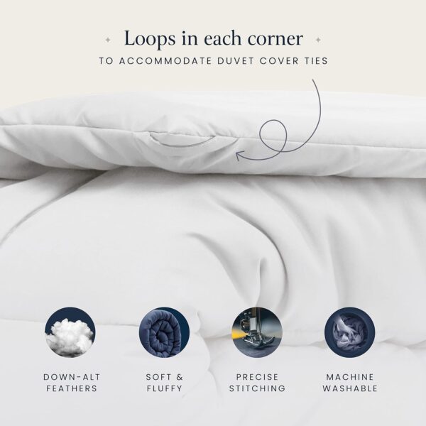 BELADOR White Comforter Duvet Insert Twin Size Bed Comforter- All-Season Down Alternative Comforters, Mid-Plush Lightweight Comforter, Box Quilted Siliconized Fiberfill Oeko-Tex Hotel Comforter - Image 7