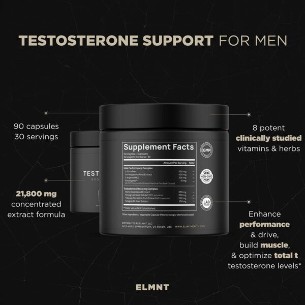 21,800mg Testosterone Booster for Men 8X Strength w. Ashwagandha, Tongkat Ali, Pycnogenol, Tribulus - Total T Male Enhancing Test Booster + Muscle Builder Workout Testosterone Supplement for Men - Image 5