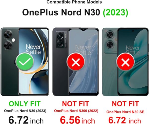 Fit for OnePlus Nord N30 5G Case with Slide Camera Cover & Screen Protector (2 Pack), Build in 360° Rotating Ring Kickstand [Military Grade] Protective Case for Nord N30 5g Case, Black - Image 3