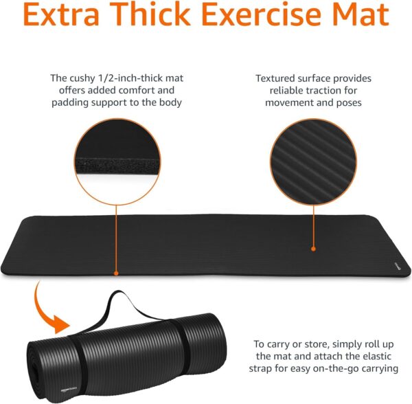 Amazon Basics 1/2-Inch Extra Thick Exercise Yoga Mat - Image 5