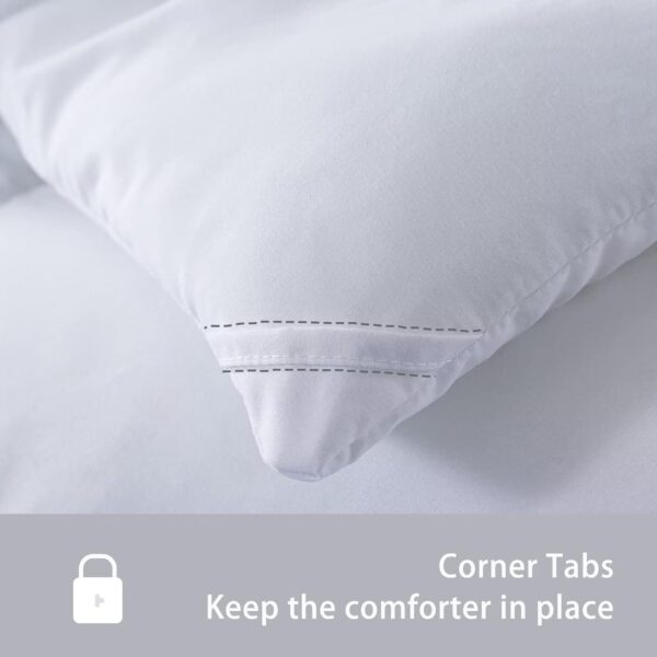 DOWNCOOL Comforters Queen Size, Duvet Insert, White All Season Duvet, Lightweight Quilt, Down Alternative Hotel Comforter with Corner Tabs (White, Queen 88x92 Inches) - Image 5