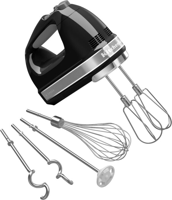 KitchenAid 9-Speed Digital Hand Mixer with Turbo Beater II Accessories and Pro Whisk - Onyx Black - Image 2