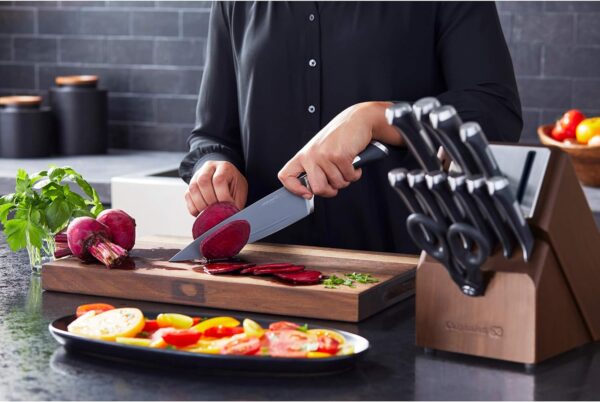 Calphalon Kitchen Knife Set with Self-Sharpening Block, 13-Piece NonStick Knives - Image 7