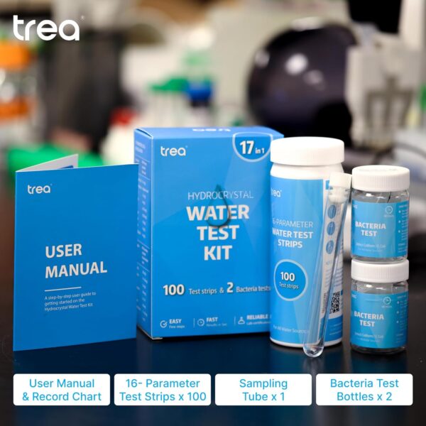 TREA 17 in 1 Drinking Water Test Kit - Comprehensive Water Quality Analysis Includes pH, Hardness, Chlorine, Fluoride, Lead, Iron, Copper, Coliform Bacteria and More for Home Tap and Well Water - Image 3