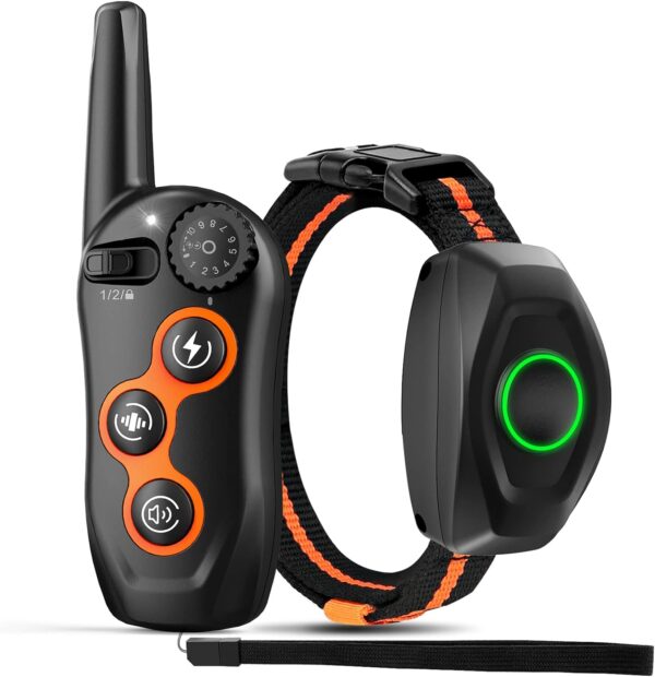 MAISOIE Dog Training Collar, IPX7 Waterproof Shock Collar with Remote Range 1300ft, 3 Training Modes, Beep, Shock, Vibration, Rechargeable Electric Shock Collar for Small Medium Large Dogs - Image 2