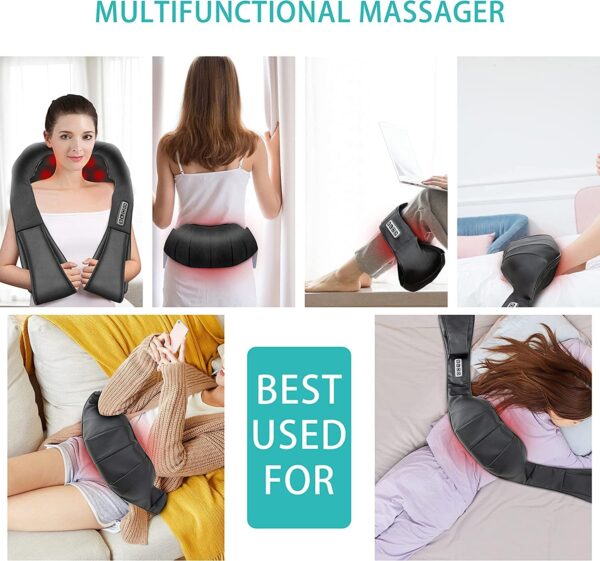 AERLANG Mothers Day Gifts Shiatsu Back and Neck Massager, Neck Massager Deep Tissue Kneading Massager Neck and Shoulder Massager with Heat, Mothers Day Mothers Day Gifts for Mom Wife((NOT Cordless) - Image 7