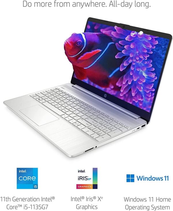 hp 15.6" 36GB RAM 1TB SSD Laptop, Windows 11 Pro, Intel Core i5-1135G7 4-Core Processor, FHD Micro-Edge Display, Long Battery Life, Front-Facing Camera, Media Card Reader, HDMI, USB-C, Wi-Fi, Silver - Image 4