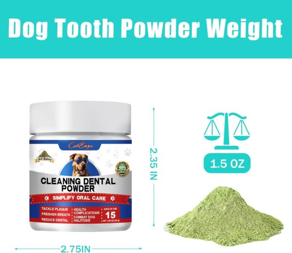 Dog Teeth Cleaning Powder,Herbal Dog Dental Powder with Breath Freshener,Plaque Remover for Teeth Dog Targets Tartar & Bad Breath,Healthy Mouth for Dogs（45g/Small Dogs） - Image 3