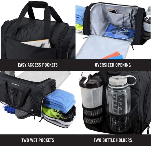 Ultimate Gym Bag 2.0: The Durable Crowdsource Designed Duffel Bag with 10 Optimal Compartments Including Water Resistant Pouch - Image 3