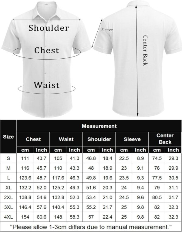 COOFANDY Men's Linen Shirts Short Sleeve Casual Shirts Button Down Shirt for Men Beach Summer Wedding Shirt - Image 7