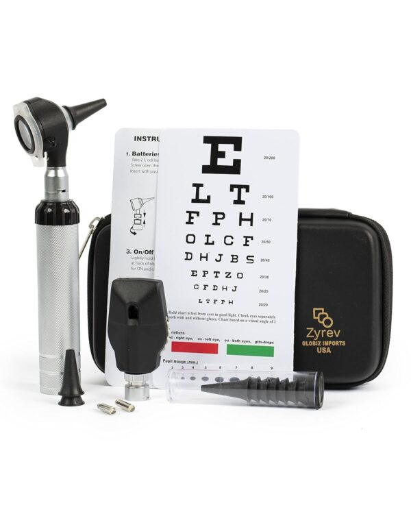 Zyrev Otoscope Oph Multi-Function Set - Otoscope/Opthalmoscope for Ear & Eye Examination - with Portable Carry Case, Sight Chart, Replacement Tips (Black) - Image 10