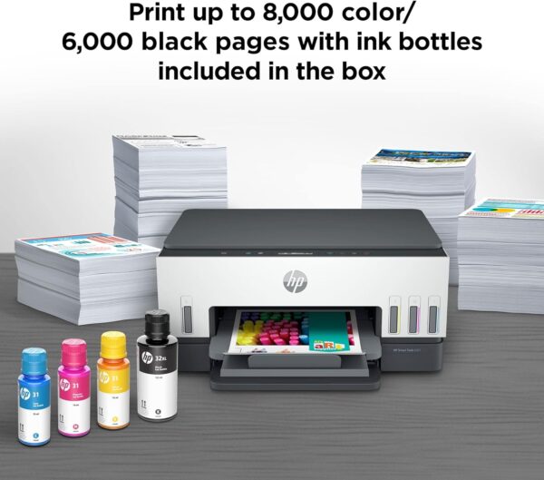 HP Smart -Tank 6001 Wireless Cartridge-Free all in one printer, this ink -tank printer comes with up to 2 years of ink included, with mobile print, scan, copy (2H0B9A) - Image 6