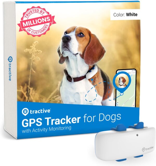 Tractive GPS Tracker & Health Monitoring for Dogs - Market Leading Pet GPS Location Tracker, Wellness & Escape Alerts, Waterproof, Works with Any Collar (White) - Image 2