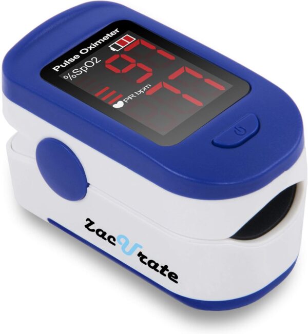 Zacurate 500BL Fingertip Pulse Oximeter Blood Oxygen Saturation Monitor with Batteries Included (Navy Blue) - Image 2