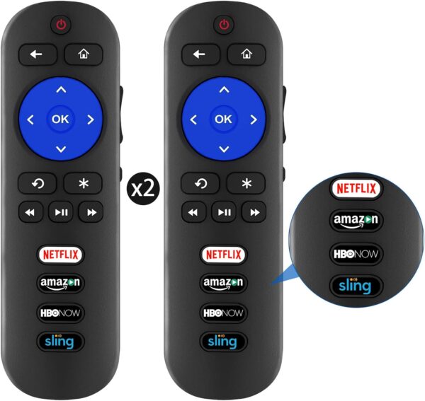 Pack of 2 Replacement Remote Compatible with All TCL Roku TV Remote, RC280 RC282 Remote for TCL 28 32 40 43 48 49 50 55 65 75 85 inch Smart Roku TV, No Setup & Pair Requried - Image 2