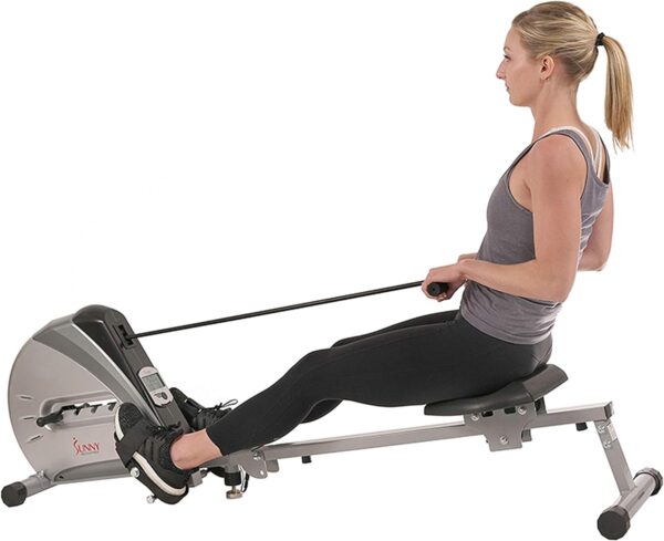 Sunny Health & Fitness Rowing Machine Rower Ergometer with Digital Monitor, Inclined Slide Rail, 220 LB Max Weight and Foldable - SF-RW5606 - Image 7