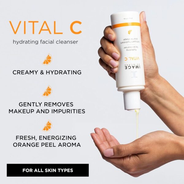 IMAGE Skincare, VITAL C Hydrating Facial Cleanser, Gentle Face Wash with Vitamin C, E and A - Image 3