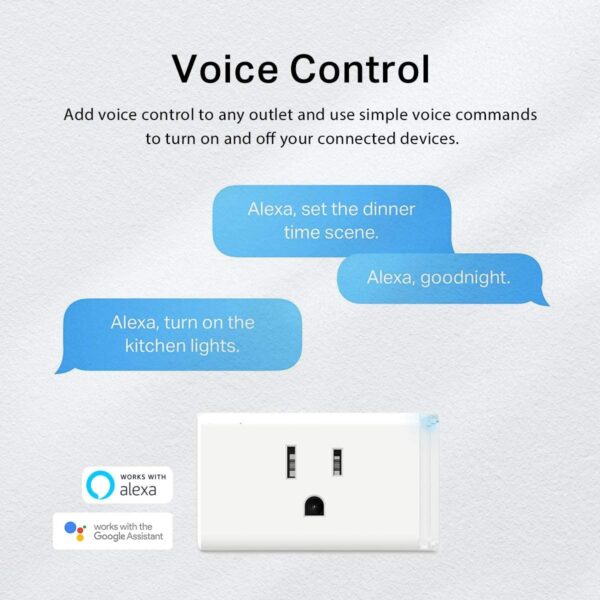 Kasa Smart Plug HS103P4, Smart Home Wi-Fi Outlet Works with Alexa, Echo, Google Home & IFTTT, No Hub Required, Remote Control, 15 Amp, UL Certified, 4-Pack, White - Image 4