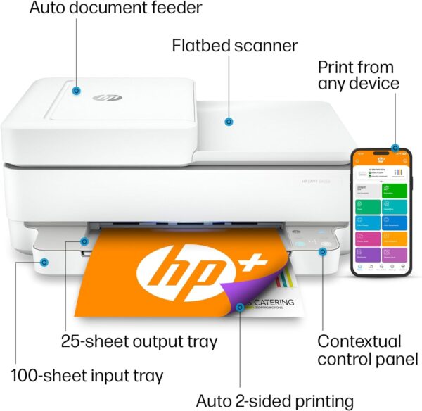 HP ENVY 6455e Wireless Color Inkjet Printer, Print, scan, copy, Easy setup, Mobile printing, Best for home, Instant Ink with HP+ (3 months included),white - Image 5