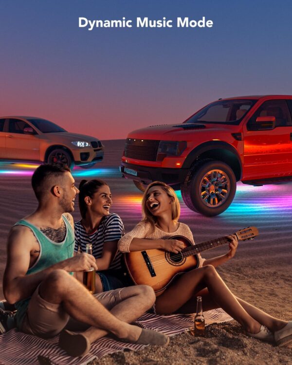 Govee Car Underglow Lights, 8 pcs RGBIC Under Car Lights with 16 Million Colors and 45 Scene Modes, Exterior Car Lights with App Control, 3 Music Modes LED Lights for Cars, SUVs, Trucks, DC 12-24V - Image 8