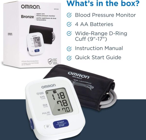 OMRON Bronze Blood Pressure Monitor, Upper Arm Cuff, Digital Blood Pressure Machine, Stores Up To 14 Readings - Image 6