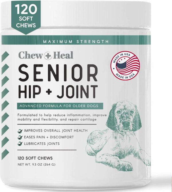 Glucosamine for Dogs Hip and Joint Supplement - 120 Soft Chews for Senior Dogs with Glucosamine, Chondroitin, MSM, Vitamin C, and Omegas - for Mobility, Cartilage, and Joint Health - Image 2