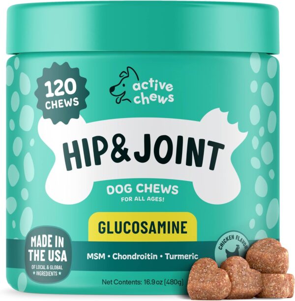 Glucosamine for Dogs Soft Chews 120 ct - Hip and Joint Supplement for Dogs with Chondroitin, Turmeric & MSM - Dog Joint Supplement + Vitamin E for Small, Large Breed & Senior Dogs Mobility Support - Image 2