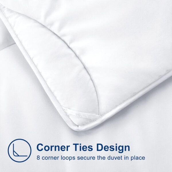 Lightweight Comforter Cooling White, All Season Duvet Insert Breathable Queen Size Summer Bedding, Soft Microfiber Cool Down Alternative Winter Quilt with Corner Tabs, 88x88 inch - Image 6