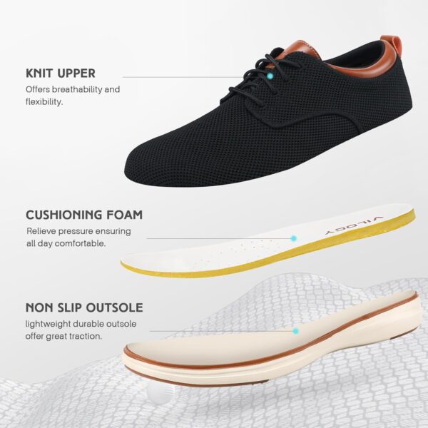 VILOCY Men's Wide Casual Dress Oxfords Business Shoes Fashion Sneakers Mesh Breathable Comfortable Walking Shoes - Image 5