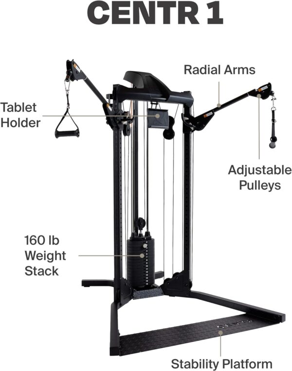 Centr Home Gym Functional Trainer - Multifunctional Cable Machine Home Gym System - Workout Weight Machine for Strength Training - Full Body Compact Exercise & Fitness Equipment Set - Image 3