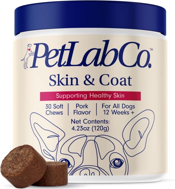 PetLab Co. Skin & Coat Chew - Optimize Scalp and Fur Condition with a Tasty Dog Chew, Packed with Beneficial Fatty Acids, Vitamins and Apple Cider Vinegar to Deliver Comfort and Support a Healthy Coat - Image 2