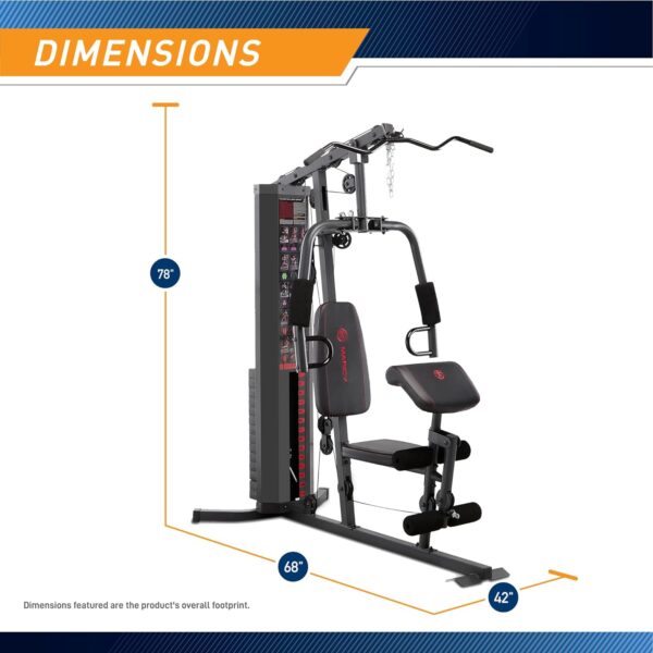 Marcy Multifunction Steel Home Gym 150lb Weight Stack Machine - Image 3