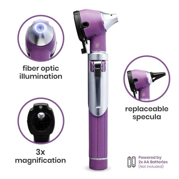 Zyrev ZetaLife Otoscope - Ear Scope with Light, Ear Infection Detector, Pocket Size (Purple Color) - Image 5