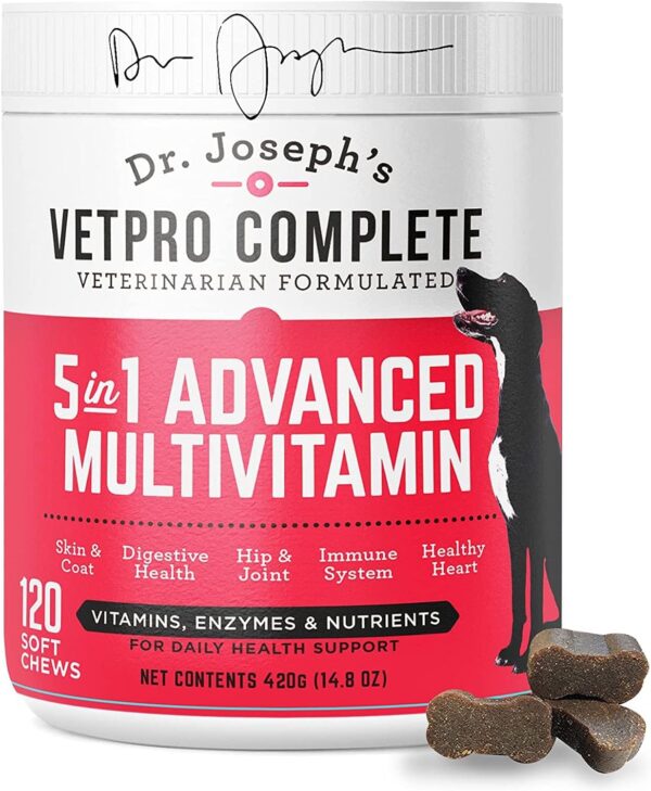 VetPro Dog Vitamins and Supplement Soft Chews with Probiotics, 120 Count, 5 in 1 Chewable Multivitamin for Puppy to Senior with Glucosamine for Hip and Joint Health, Immune System and Allergy Support - Image 2