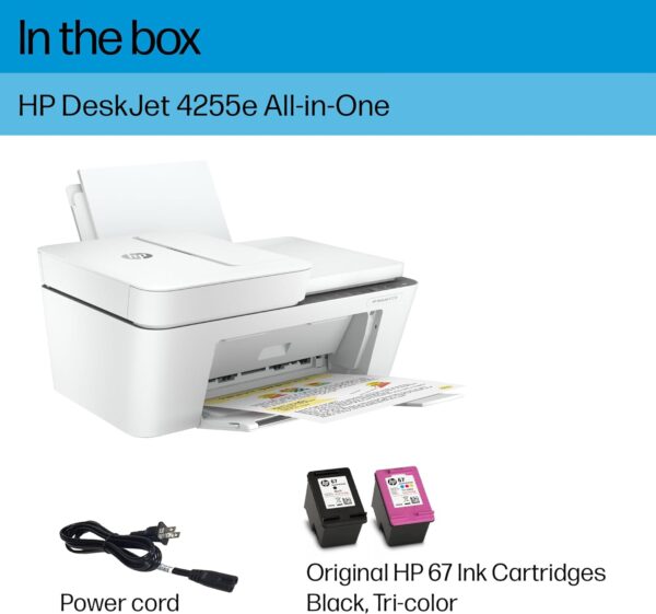 HP DeskJet 4255e Wireless All-in-One Color Inkjet Printer, Scanner, Copier, Best-for-Home, 3 Months of Ink Included (588S6A) - Image 7