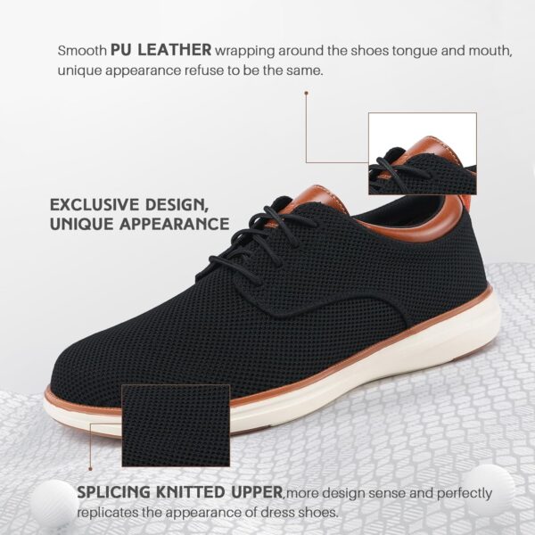 VILOCY Men's Wide Casual Dress Oxfords Business Shoes Fashion Sneakers Mesh Breathable Comfortable Walking Shoes - Image 3