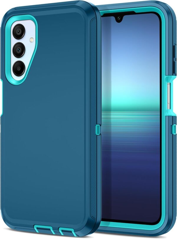 I-HONVA for Samsung Galaxy A15 5G Case Shockproof Dust/Drop Proof 3-Layer Full Body Protection [Without Screen Protector] Rugged Heavy Duty Cover Case for Galaxy A15 5G,Turquoise - Image 2