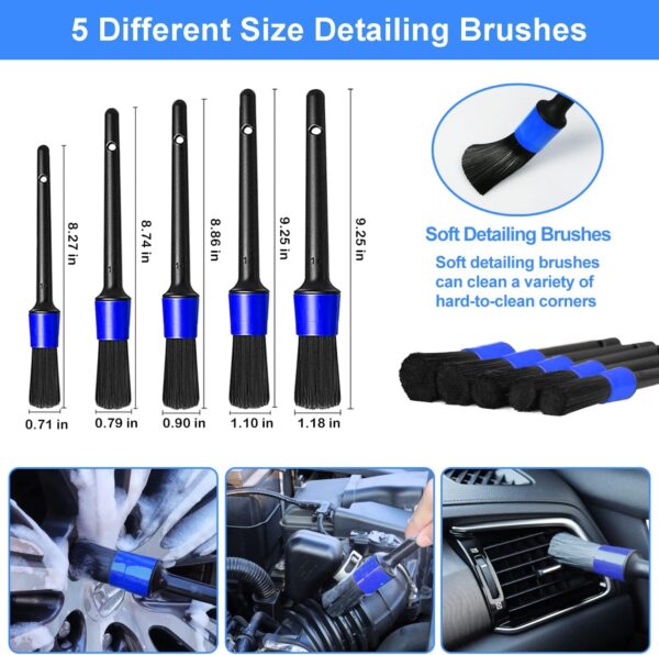 62'' Car Wash Brush Kit Mitt Mop Sponge with Long Handle, 1 Chenille Scratch-Free Replacement Head, Windshield Window Squeegee,Car Duster,Car Detailing Brushes,Tower,Car Cleaning Kit for Cars RV Truck - Image 6