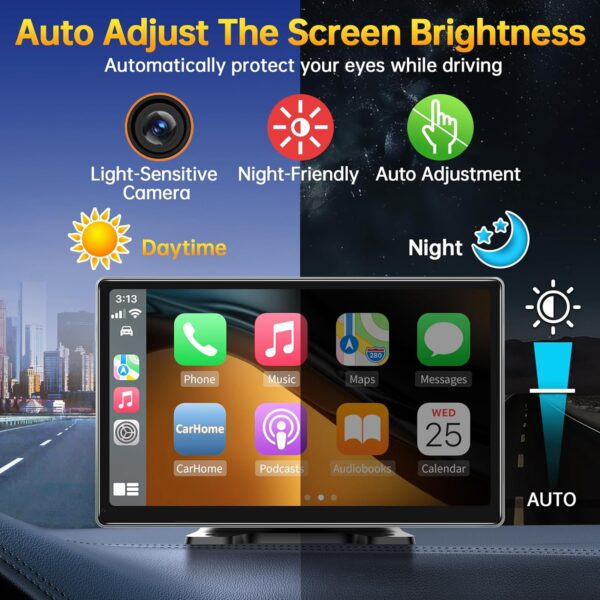 9" Wireless Apple CarPlay Android Auto Screen - 4K Dash Cam, GPS Navigation, HD Touchscreen, AirPlay, 1080P Backup Camera, Car Stereo - by Jataza - Image 5