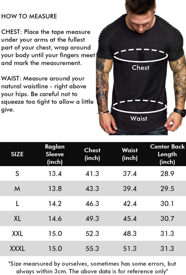 COOFANDY Men's Muscle T-Shirt Pleated Raglan Sleeve Bodybuilding Gym Tee Short Sleeve Fashion Workout Shirts Hipster Shirt - Image 8