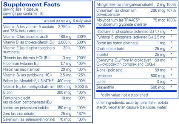 Pure Encapsulations O.N.E. Multivitamin, 60 Count - Image 4