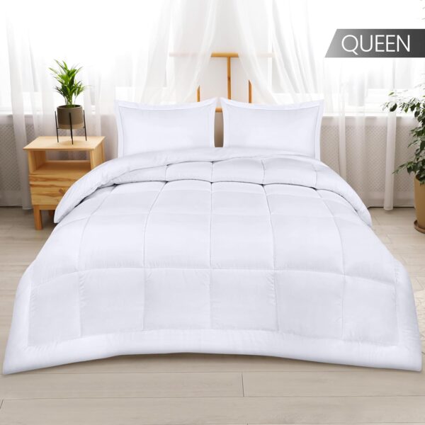 Utopia Bedding Queen Comforter Set with 2 Pillow Shams - Bedding Comforter Sets - Down Alternative White Comforter - Soft and Comfortable - Machine Washable - Image 3