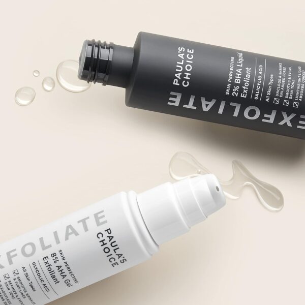 Paula's Choice SKIN PERFECTING 8% AHA Gel Exfoliant & 2% BHA Liquid Duo - Facial Exfoliants for Blackheads, Enlarged Pores, Wrinkles, and Fine Lines w/Glycolic and Salicylic Acid - Image 3