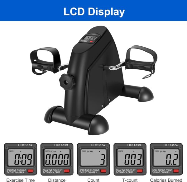 Pedal Exerciser Mini Exercise Bike for Leg and Arm Cycling Recovery Exercise Low Resistance Portable Bike - Image 5