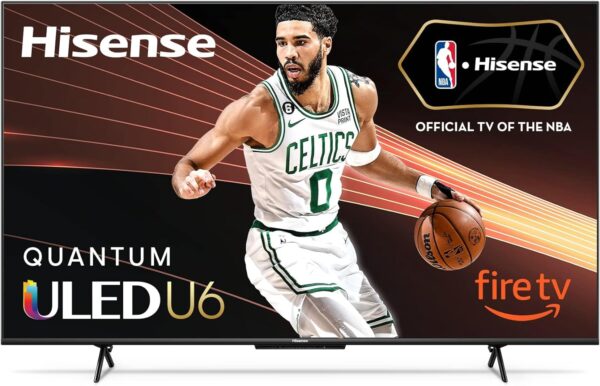 Hisense 65-Inch Class U6HF Series ULED 4K UHD Smart Fire TV (65U6HF, 2024) - QLED, 600-Nit Dolby Vision, Game Mode Plus VRR, HDR 10+, 240 Motion Rate, MEMC, Voice Remote, Compatible with Alexa, Black - Image 2