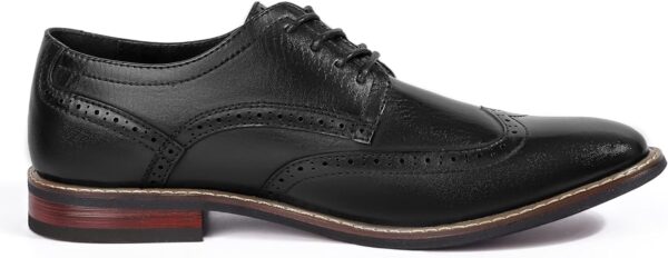 Mofri Men's Oxford Dress Shoes, Comfortable Cap Toe, Leather, Flexible, Breathable, Flat Heel, Lace-Up, Size 9, US - Image 5