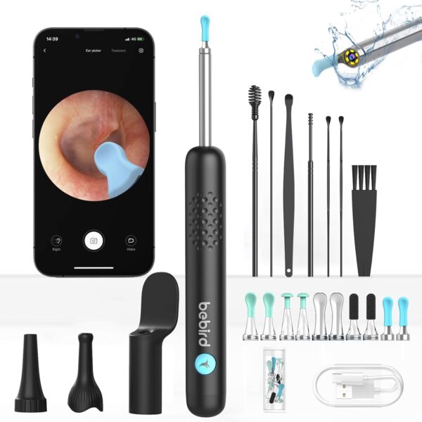 BEBIRD Ear Wax Removal Tool Camera - R1 Ear Cleaner with Ear Camera HD 1080P, Wireless Ear Scope Otoscope with Light, 10 Replacement Tips + 6 Ear Picks + 3 Speculum Sets, Visual Earwax Removal Kits - Image 2